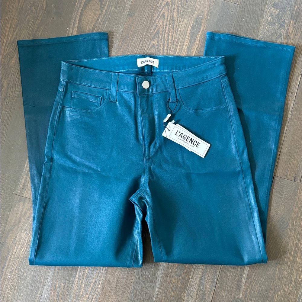 NWT L’AGENCE Tati Coated Crop Bootcut Jean
